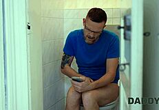 Stepdaddy fucks son's girlfriend while boyfriend ignores