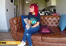 petite latina teen 18+ slurps cock deep then takes rough face fucking in lingerie casting