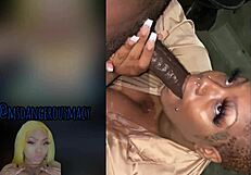 bbw ebony milf pounds neighbor's big black cock outdoors hard.