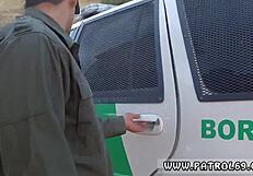 Cop pulls over sexy brunette for deep anal cavity search outdoors now!