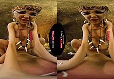 ride this brunette cowgirl in 10 000 bc cave pov reality!!