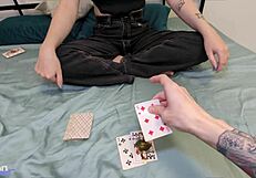 let's play strip cards with my old classmate, then dirty talk fuck 😏👅
