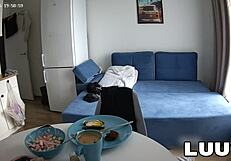 Luuv Vilika casually eats dinner topless flashing her sexy body on camera