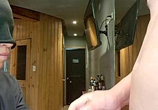 Gulping His Hot Cum Down in Steamy Dorm Suck Session