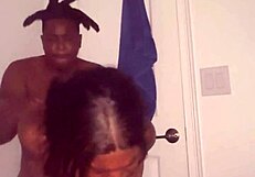 Petite milf bends over in shower for big cock doggystyle pounding