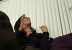 every stroke of sinn sage's nylon feet in pov massage makes me throb harder