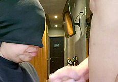 Gulping His Hot Cum Down in Steamy Dorm Suck Session