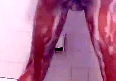 Blessing Ochanya Jonah sneaks a quick masturbation break in the office bathroom.