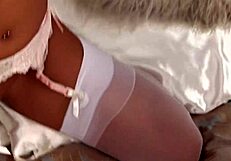 Sasha and elle went from friends to fingering shaved pussies with toys fast