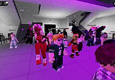 dancing with naughty young sluts in roblox party room gets wild 🎉🍑💦 hardcore solo fun!!