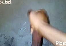 Beat that monster cock solo with oil on your skinny legs now!