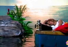 A cosplaying brunette angel fingers and tongues a blonde's virgin pussy