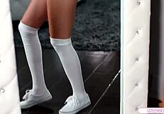 stepsister sits her hairy pussy on teen face while fingering and kissing hard