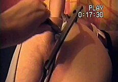 Bisexual Amateur Tied Anal Stuffed with Window Scraper Handle