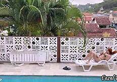 ruiva deliciosa sucks neighbor's cock falling deep on it