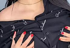 college cutie stuffs lingerie pearls into her curvy fat pussy