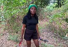 petite asian vera struts outdoor teasing her curves