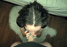 skinny slut knelt begging for his massive facial blast