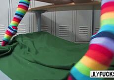 i finger my wet pussy hard till lily squirts in multiple orgasms