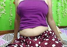 Horny indian bhabhi gets bent over for suhagraat pussy pounding