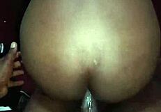 omg pretty ebony wife bends over for hubbys monster black cock doggystyle till he cums inside