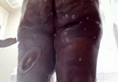 Big thighs ghetto ebony milf shows off her fat curvy ass pussy naked street hood mama