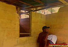 oh man this bbw's juicy curves bounce wild on that big interracial cock outside