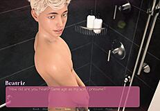 Big stepmom sucks cock hard in bathroom