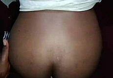 omg pretty ebony wife bends over for hubbys monster black cock doggystyle till he cums inside