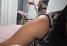 neighbor fixes lamp but stares hard at my tight ass in shorts gets rock hard instantly