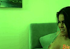 submissive brazilian novinha masturbates then deepthroats entire cock for cum