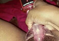 Hey, spread wide and play with that wet pussy using toys now!