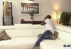 White peach ready to strip bare for that huge black shaft?