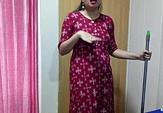 beautiful indian desi sali seduces jija with dirty hindi talk then enjoys his hardcore pounding while cleaning room