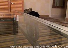 ho ho ho these hot chicks are dildo fucking each other outside