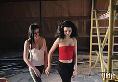 kiara and mia ravage old man doggystyle then share cumshots