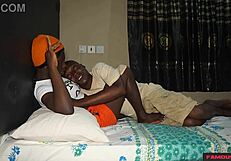 Nasty stepsister bends over big ass for pounding by thick cock missionary style