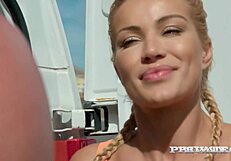 cherry kiss squirts wildly outside then takes massive facial from boyfriend