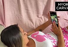 Caught her fingering, now filling her pussy with cum complete?!