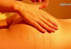 Elena's virgin hymen pops in first massage