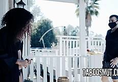 Bent Over Black Delivery Boy? Cheating Curly Ebony Milf's Deepthroat Secret!