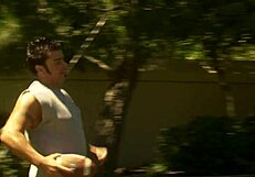 Eva angelina deepthroats thick cock then fucks outdoors in fishnets