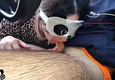 Amateur couple elivalove unleashes intense car blowjob on monster cock