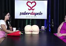 LUCIANA KAI UNVEILS realistic ass and pussy PROSTHESES plus sheer red lingerie dolls at SEXSHOP