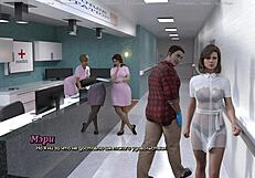 Milf nurse cuckolds hubby riding patient's monster cock in hospital