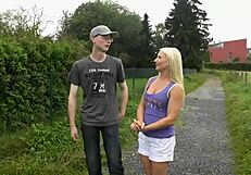 gina meets guido for casting interview licks him bends over for doggystyle blowjob session