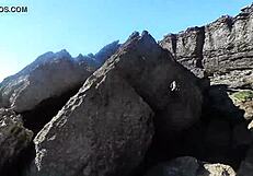 African prostitute shows off her juicy ass on nudist beach