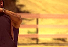 Eva angelina deepthroats thick cock then fucks outdoors in fishnets