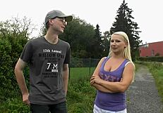 gina meets guido for casting interview licks him bends over for doggystyle blowjob session