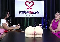 LUCIANA KAI UNVEILS realistic ass and pussy PROSTHESES plus sheer red lingerie dolls at SEXSHOP